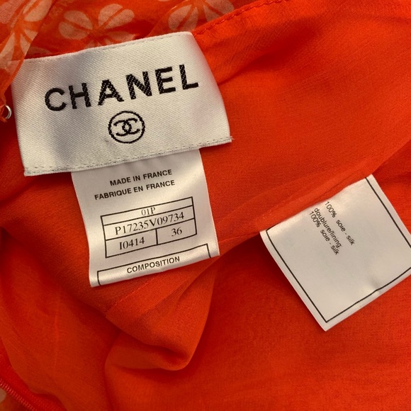 SOLD Chanel c2001 Clover Print Tangerine Gown - Picture 6 of 8